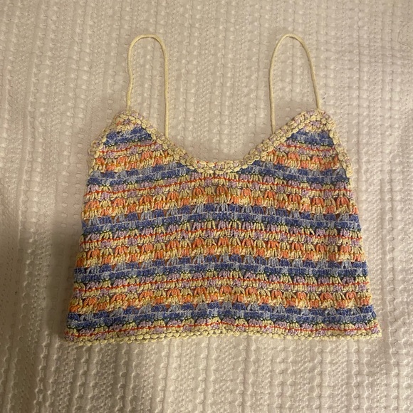 NEVER WORN size S Zara rainbow crochet top - Picture 4 of 4
